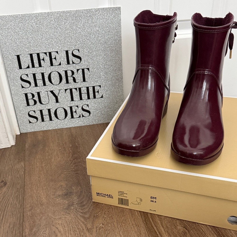 Michael Kors Plum Patent Ankle Booties